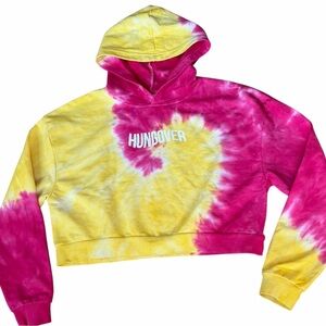 Barstool Sports ladies tie dyed cropped hoodie sweatshirt size Medium